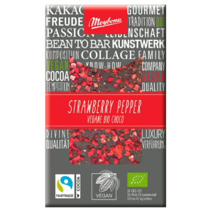 CZEKOLADA GORZKA Z TRUSKAWKAMI I PIEPRZEM FAIR TRADE BIO 30 g - MEYBONA