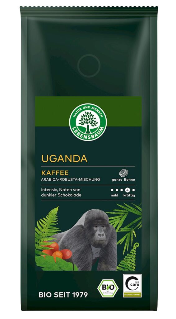 KAWA ZIARNISTA ARABICA/ROBUSTA UGANDA BIO 250 g – LEBENSBAUM