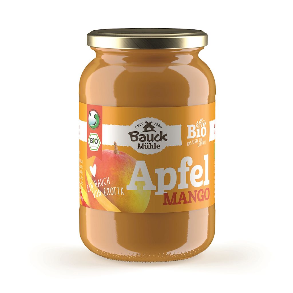 MUS JABŁKO – MANGO BEZ DODATKU CUKRÓW BIO 360 g – BAUCK MUHLE