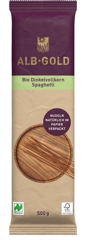 MAKARON (ORKISZOWY RAZOWY) SPAGHETTI BIO 500 g – ALB-GOLD