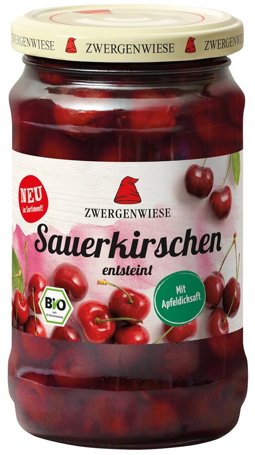 WIŚNIE W LEKKIM SYROPIE BEZGLUTENOWE BIO 360 g (195 g) (SŁOIK) – ZWERGENWIESE