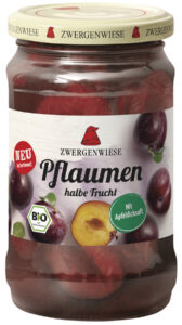 ŚLIWKI POŁÓWKI W LEKKIM SYROPIE BEZGLUTENOWE BIO 360 g (180 g) (SŁOIK) - ZWERGENWIESE