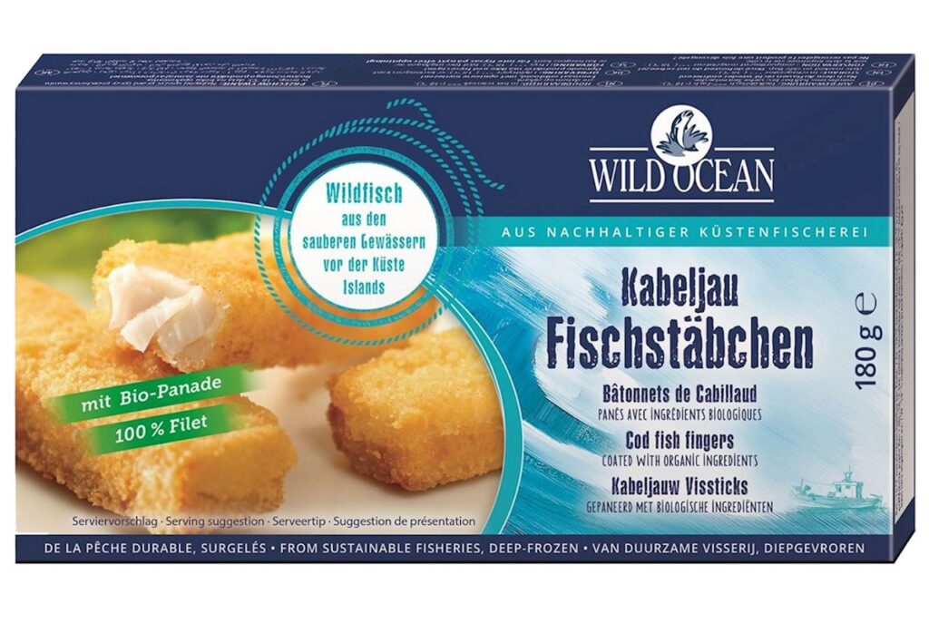 PALUSZKI RYBNE Z DORSZA W BIO PANIERCE MROŻONE 180 g – WILD OCEAN