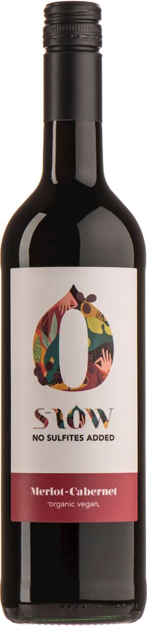 WINO S-LOW MERLOT - CABERNET BEZ DODATKU SIARCZYNÓW CZERWONE WYTRAWNE BIO 0,75 L (FRANCJA)