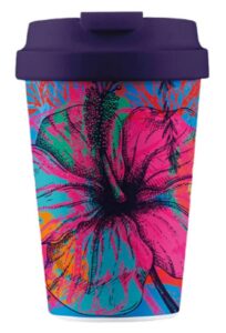 KUBEK PODRÓŻNY KOLOROWY OGRÓD 350 ml - CHIC-MIC