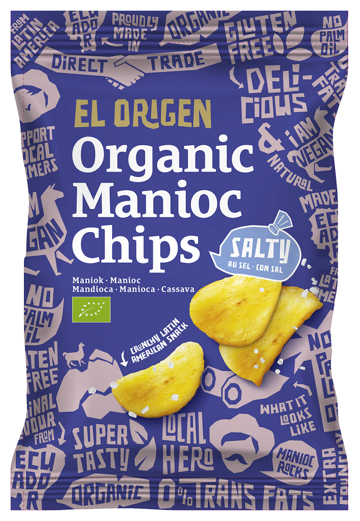 CHIPSY Z MANIOKU SOLONE BEZGLUTENOWE BIO 60 g – EL ORIGEN