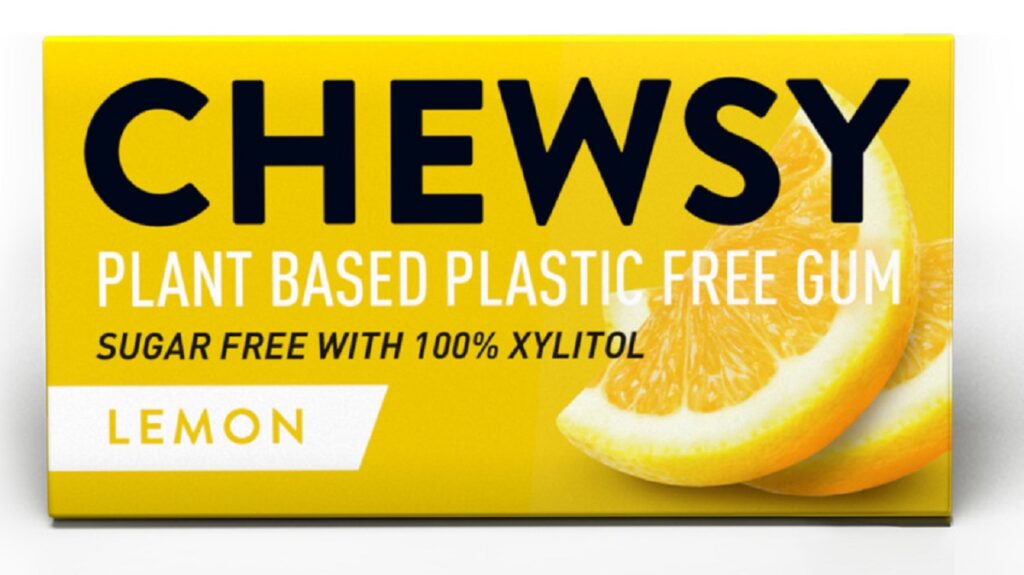 GUMA DO ŻUCIA Z KSYLITOLEM O SMAKU CYTRYNOWYM (10 szt.) 15 g  – CHEWSY