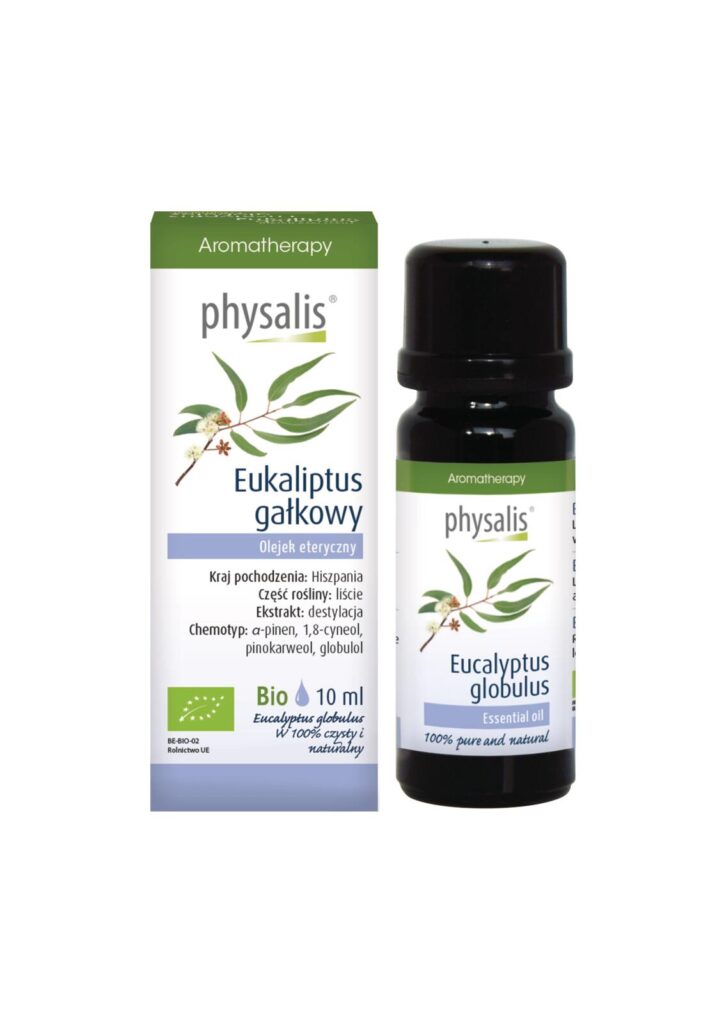 OLEJEK ETERYCZNY EUKALIPTUS GAŁKOWY BIO 10 ml – PHYSALIS