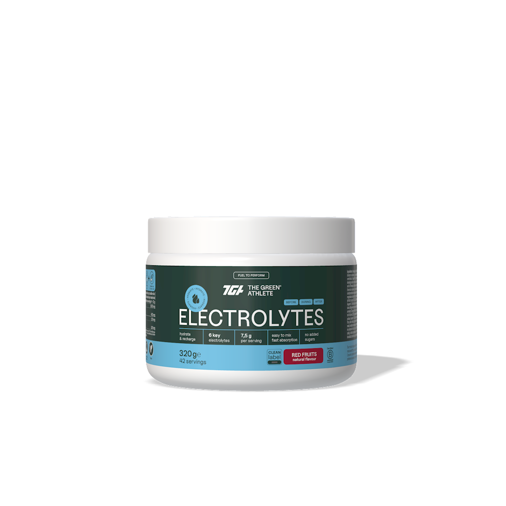 ELEKTROLITY O SMAKU CZERWONYCH OWOCÓW BEZGLUTENOWE 320 g – THE GREEN ATHLETE