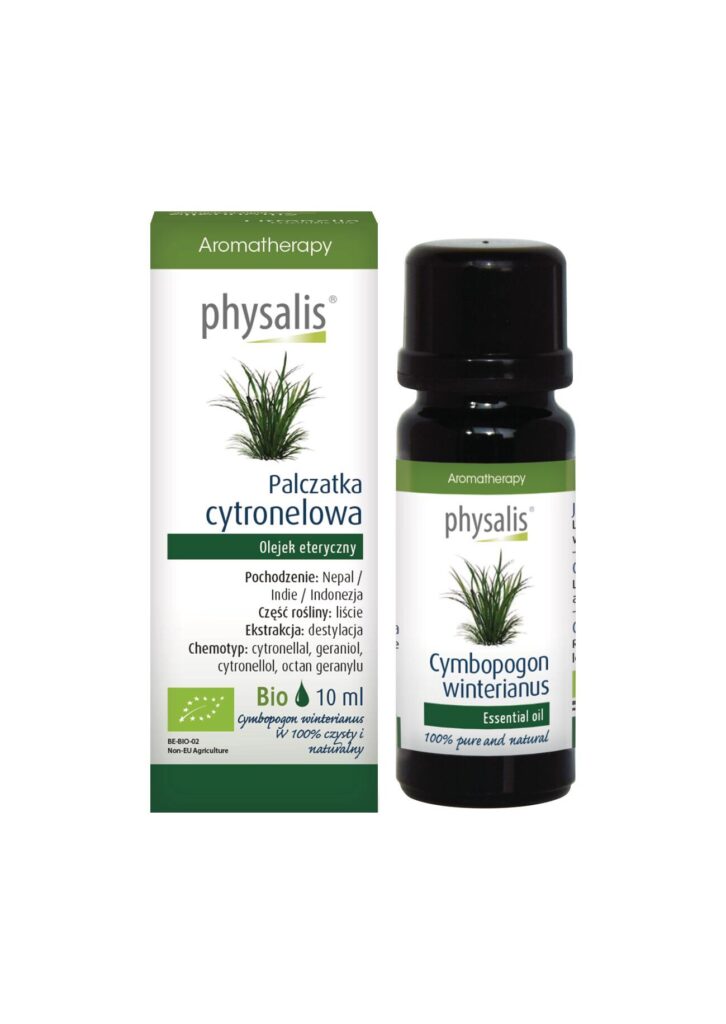 OLEJEK ETERYCZNY PALCZATKA CYTRONELOWA BIO 10 ml – PHYSALIS