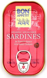 SARDYNKI PORTUGALSKIE W SOSIE POMIDOROWYM 120 g (78 g) - BON APPETIT (BOM PETISCO)
