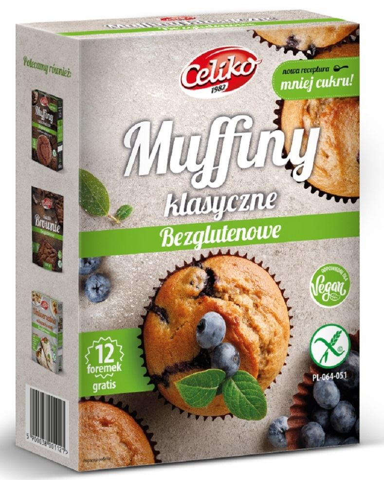 MIESZANKA NA MUFFINY KLASYCZNE BEZGLUTENOWA 280 g – CELIKO