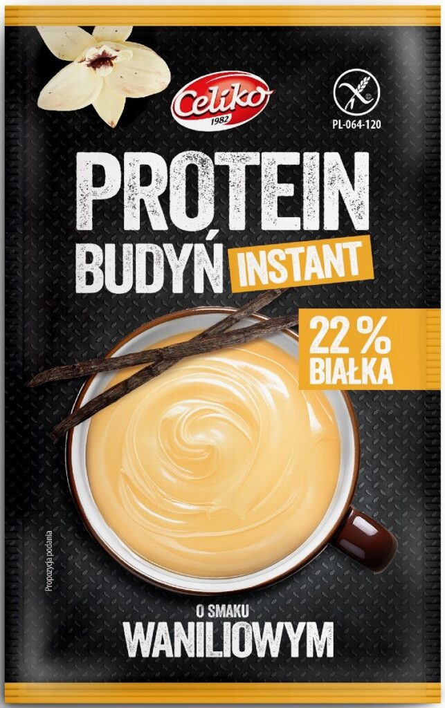 BUDYŃ PROTEINOWY INSTANT O SMAKU WANILIOWYM BEZGLUTENOWY 40 g – CELIKO
