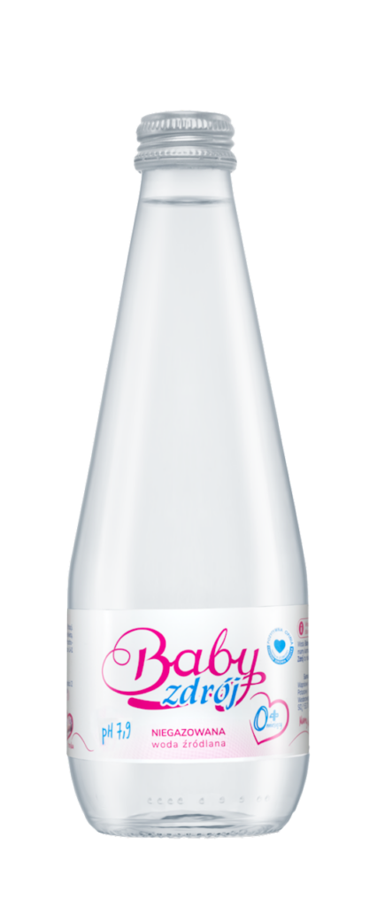 WODA ŹRÓDLANA NIEGAZOWANA 330 ml (SZKŁO) – AQUA EAST (BABY ZDRÓJ)