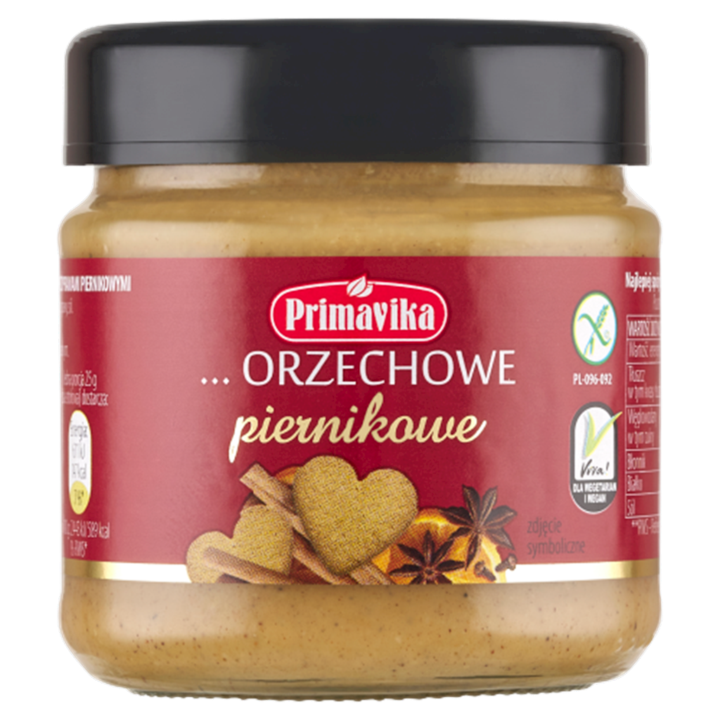 PASTA ORZECHOWA PIERNIKOWA BEZGLUTENOWA 185 g – PRIMAVIKA