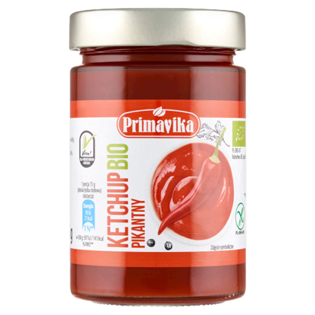 KETCHUP PIKANTNY BEZGLUTENOWY BIO 315 g – PRIMAVIKA