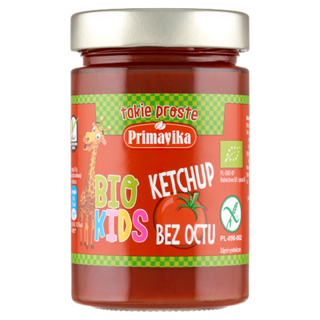 KETCHUP BEZ OCTU DLA DZIECI BEZGLUTENOWY BIO 315 g – PRIMAVIKA (BIO KIDS)