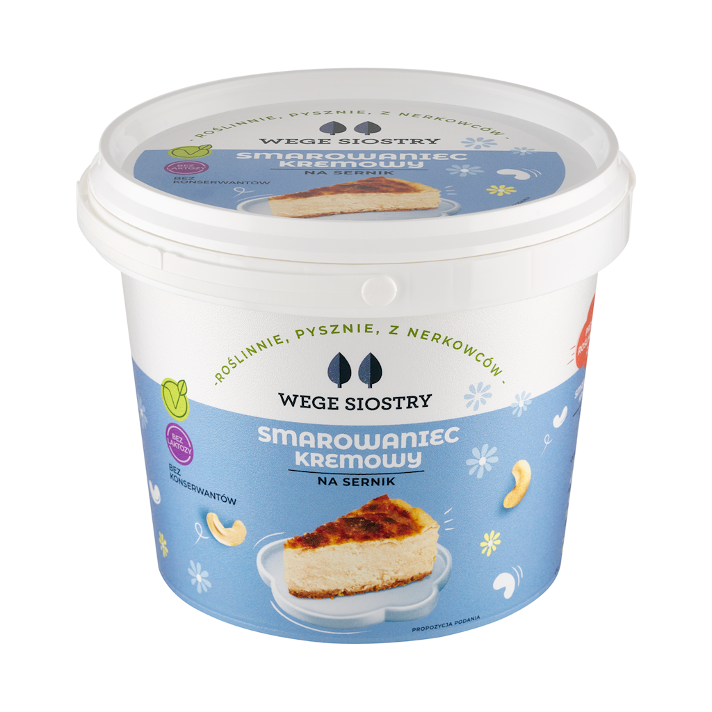 WEGAŃSKA ALTERNATYWA SERKA TWAROGOWEGO Z ORZECHÓW NERKOWCA NA SERNIK 750 g – WEGE SIOSTRY