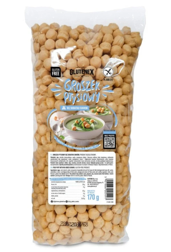 GROSZEK PTYSIOWY BEZ DODATKU CUKRÓW BEZGLUTENOWY 170 g – GLUTENEX