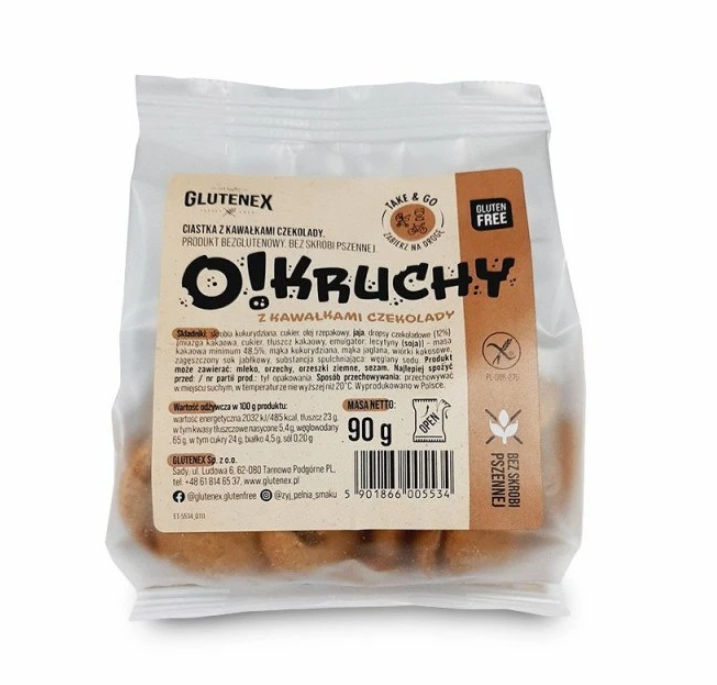 CIASTKA Z CZEKOLADĄ BEZGLUTENOWE O!KRUCHY 90 g – GLUTENEX