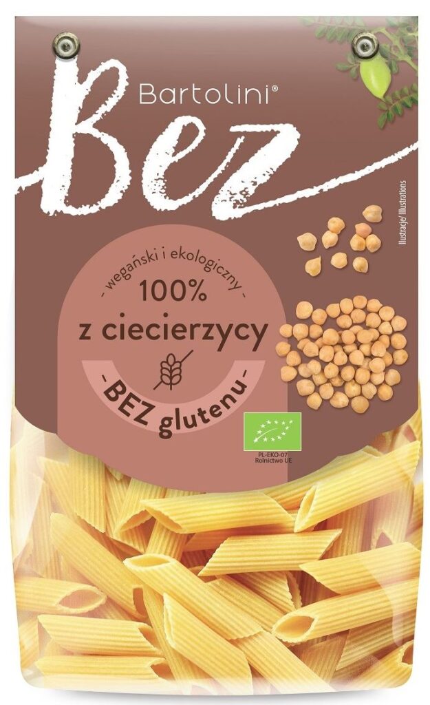 MAKARON PROTEINOWY (Z CIECIERZYCY) PENNE BEZGLUTENOWY BIO 250 g – BARTOLINI