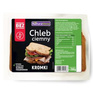 CHLEB CIEMNY KROJONY BEZGLUTENOWY 200 g - NATURAVENA