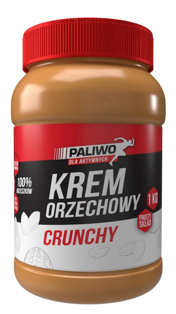 KREM ORZECHOWY CRUNCHY 100 % BEZ DODATKU SOLI I CUKRÓW 1 kg  – PALIWO DLA AKTYWNYCH