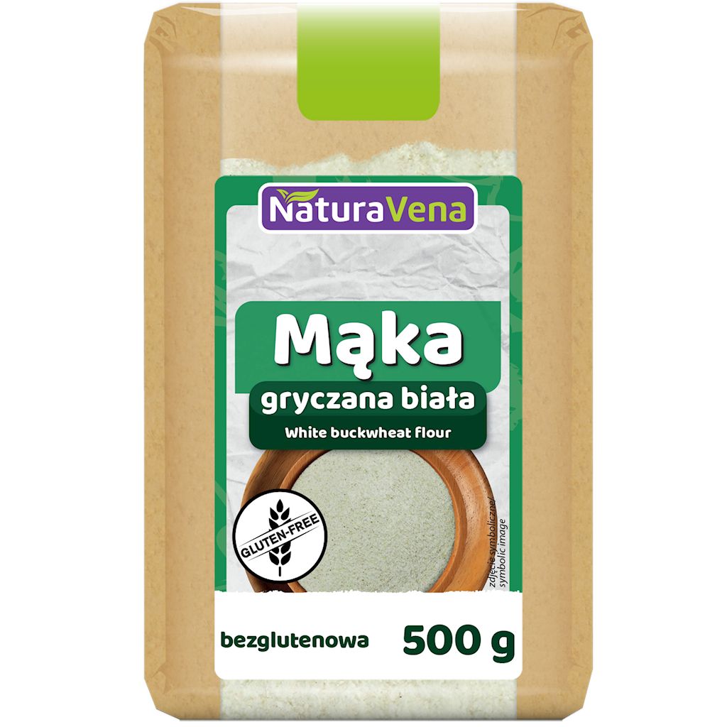 MĄKA GRYCZANA BIAŁA BEZGLUTENOWA 500 g – NATURAVENA