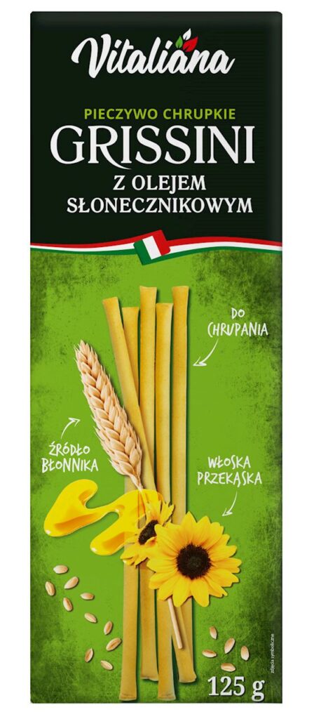 PALUSZKI GRISSINI Z OLEJEM SŁONECZNIKOWYM 125 g – VITALIANA