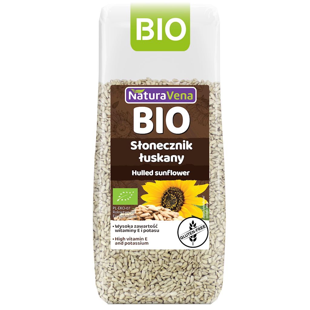 SŁONECZNIK ŁUSKANY BEZGLUTENOWY BIO 250 g – NATURAVENA