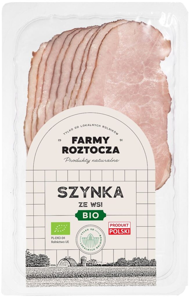 SZYNKA ZE WSI PLASTRY BIO 100 g – FARMY ROZTOCZA (Z PÓŁKI)