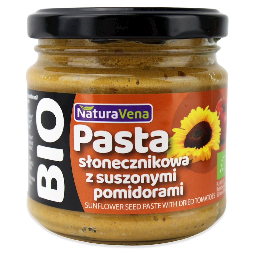 PASTA SŁONECZNIKOWA Z SUSZONYMI POMIDORAMI  BIO 185 g  – NATURAVENA