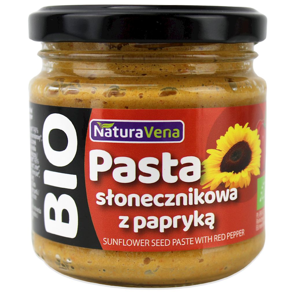 PASTA SŁONECZNIKOWA Z PAPRYKĄ BIO 185 g – NATURAVENA