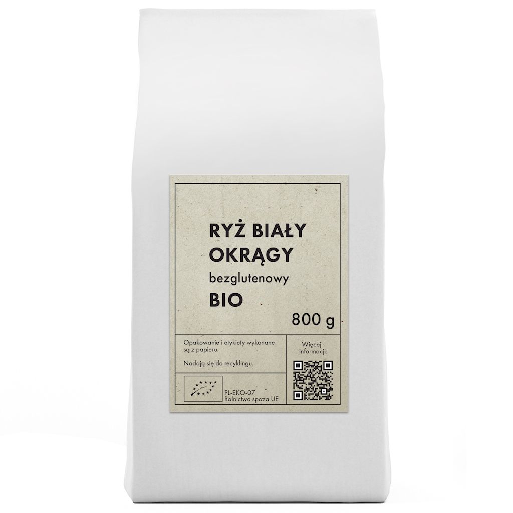 RYŻ BIAŁY OKRĄGŁY BEZGLUTENOWY BIO 800 g – THE PLANET