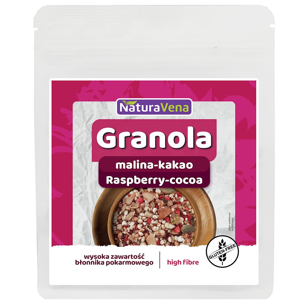 GRANOLA MALINA-KAKAO BEZGLUTENOWA 200 g – NATURAVENA