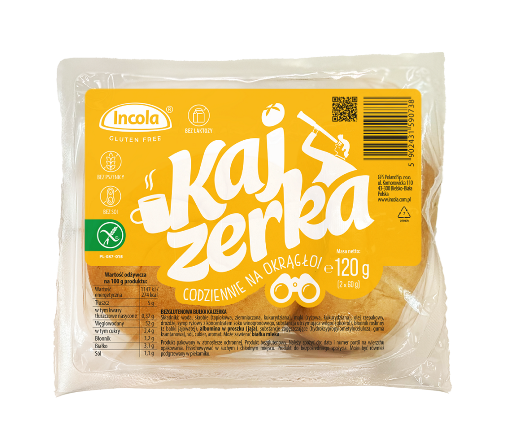 BUŁKI KAJZERKI BEZGLUTENOWE (2 szt.) 120 g – INCOLA