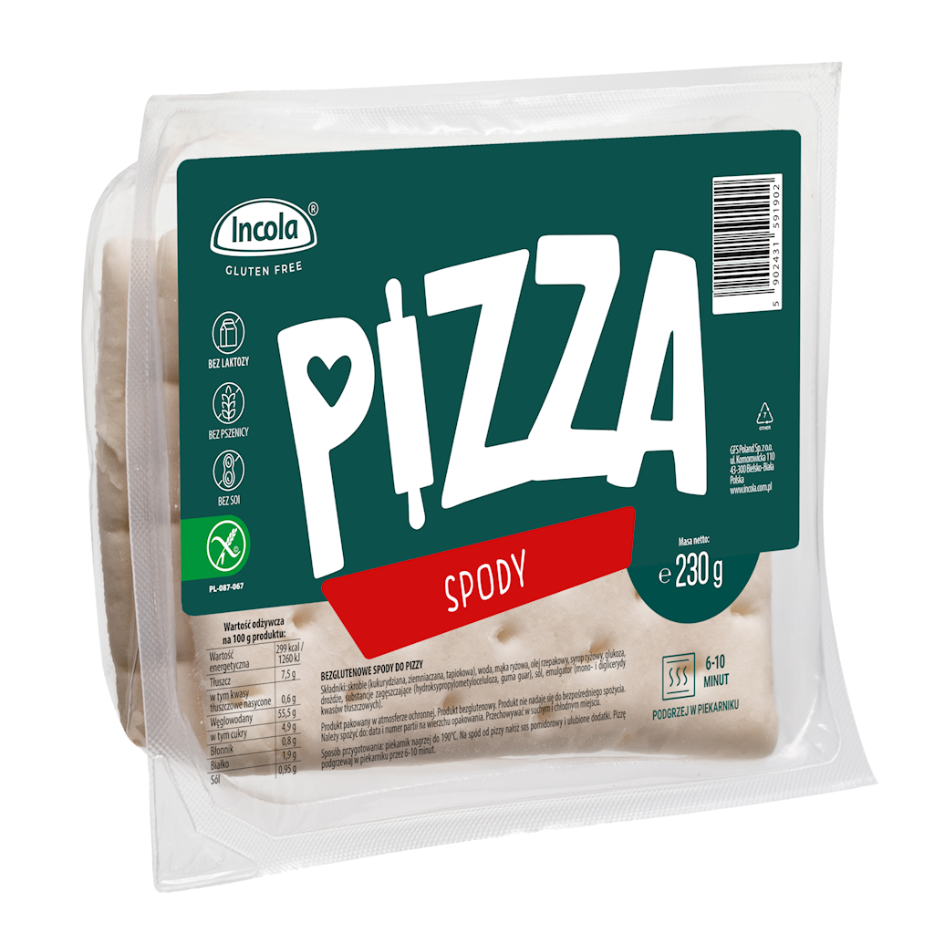 SPODY DO PIZZY BEZGLUTENOWE (3 szt.) 230 g – INCOLA