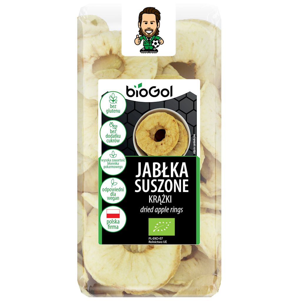 JABŁKA SUSZONE KRĄŻKI BEZGLUTENOWE BIO 50 g – BIO GOL