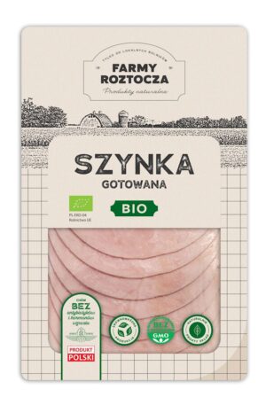 SZYNKA GOTOWANA PLASTRY BIO 100 g - FARMY ROZTOCZA (Z PÓŁKI)
