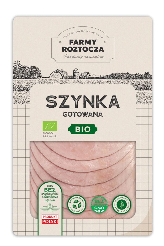 SZYNKA GOTOWANA PLASTRY BIO 100 g – FARMY ROZTOCZA (Z PÓŁKI)