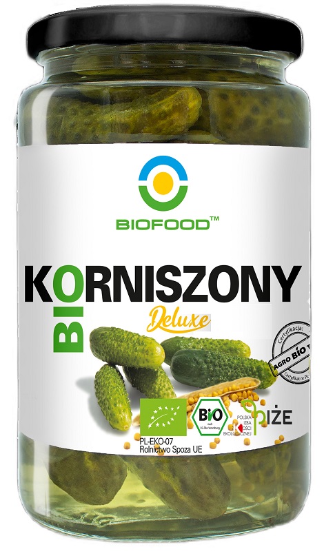 OGÓRKI KORNISZONY DELUXE BEZGLUTENOWE BIO 700 g (400 g) – BIO FOOD