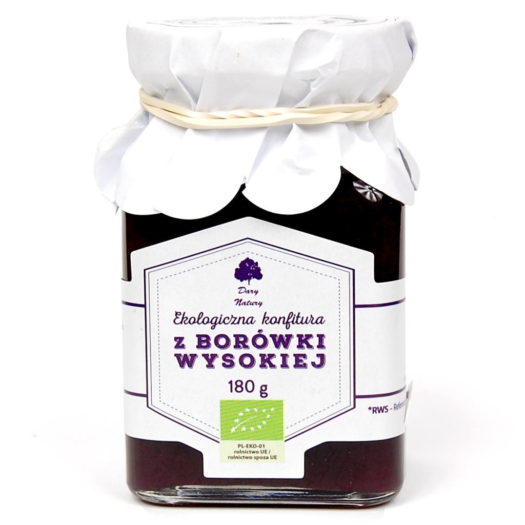 KONFITURA Z BORÓWKI BIO 180 g – DARY NATURY