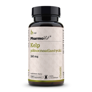 KELP PÓŁNOCNOATLANTYCKI (260 mg) BEZGLUTENOWY 120 KAPSUŁEK - PHARMOVIT (CLASSIC)