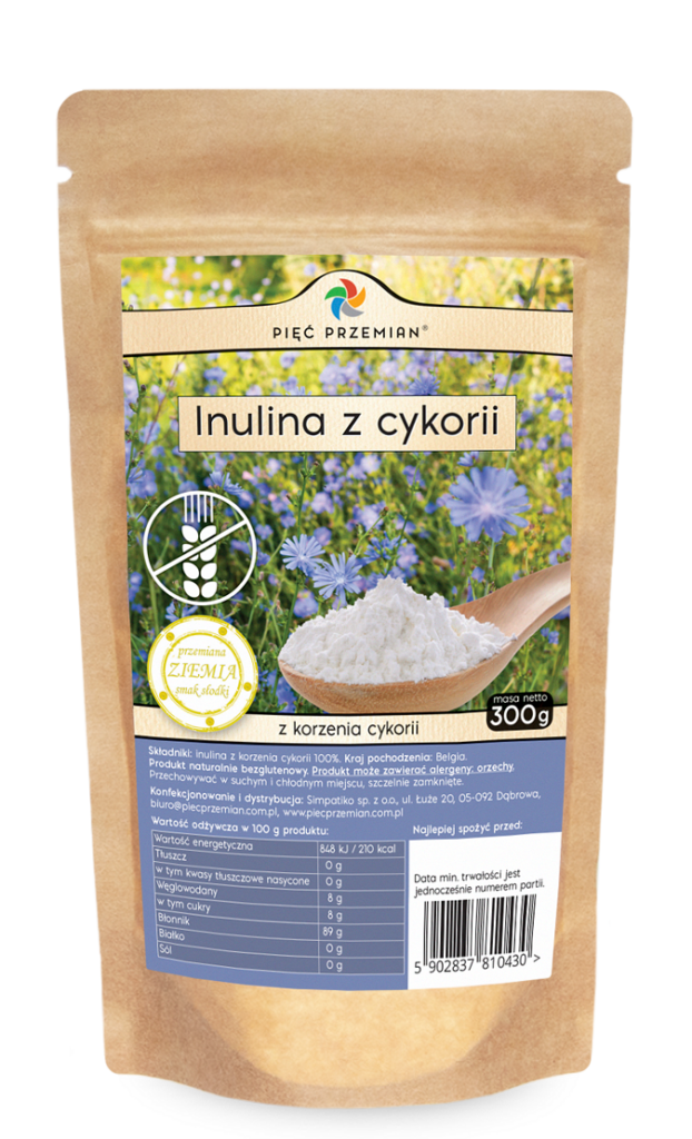 INULINA Z KORZENIA CYKORII BEZGLUTENOWA 300 g – PIĘĆ PRZEMIAN