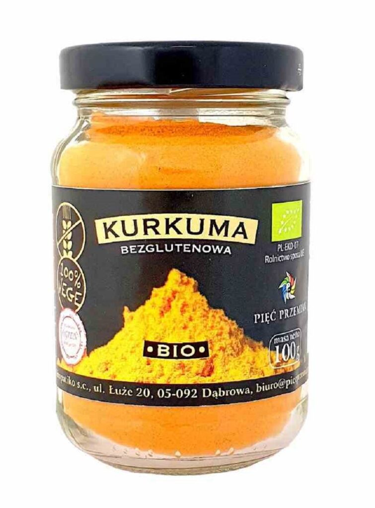 KURKUMA MIELONA BEZGLUTENOWA BIO 100 g – PIĘĆ PRZEMIAN