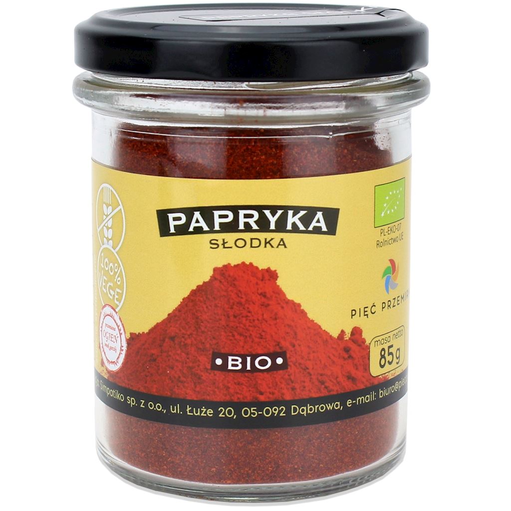 PAPRYKA SŁODKA MIELONA BEZGLUTENOWA BIO 85 g – PIĘĆ PRZEMIAN