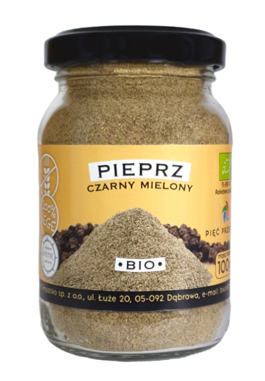 PIEPRZ CZARNY MIELONY BEZGLUTENOWY BIO 100 g – PIĘĆ PRZEMIAN