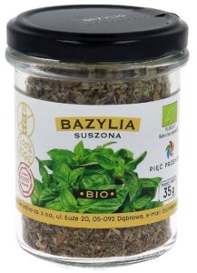 BAZYLIA SUSZONA BEZGLUTENOWA BIO 35 g - PIĘĆ PRZEMIAN