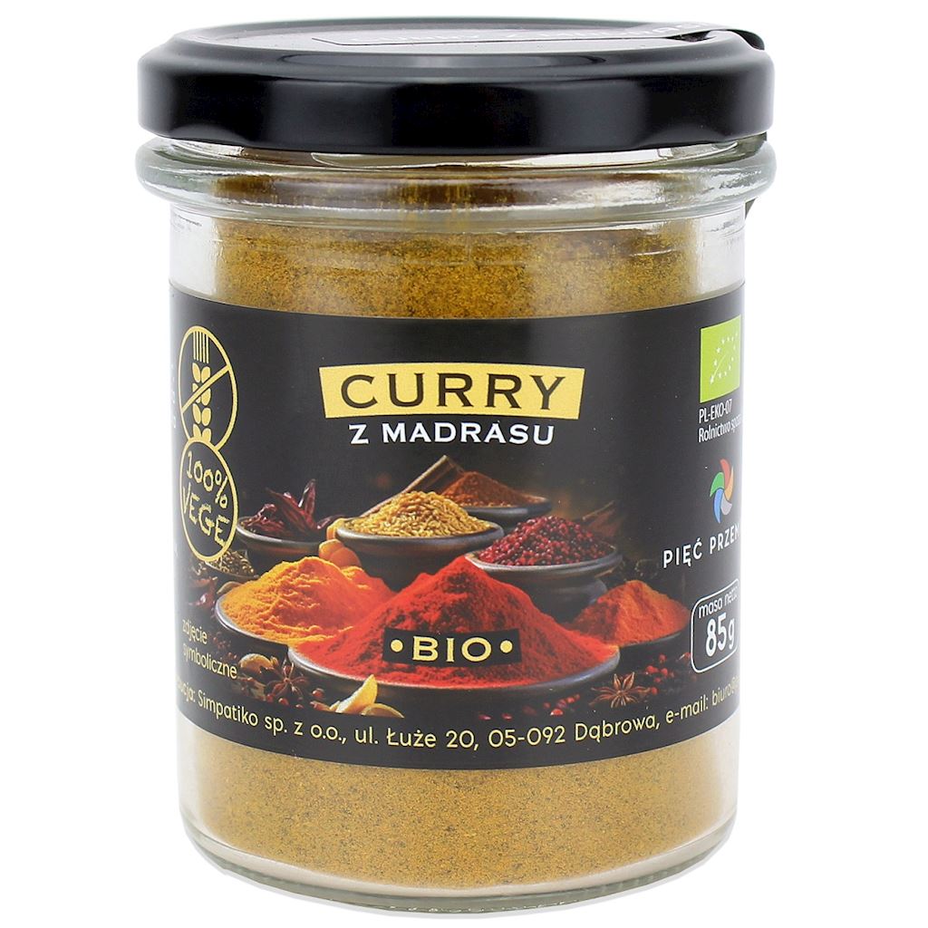 CURRY Z MADRASU BEZGLUTENOWE BIO 85 g – PIĘĆ PRZEMIAN