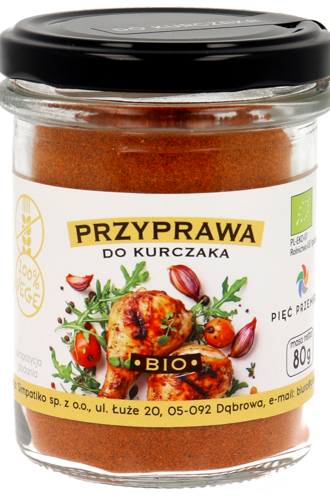 PRZYPRAWA DO KURCZAKA BEZGLUTENOWA BIO 80 g – PIĘĆ PRZEMIAN